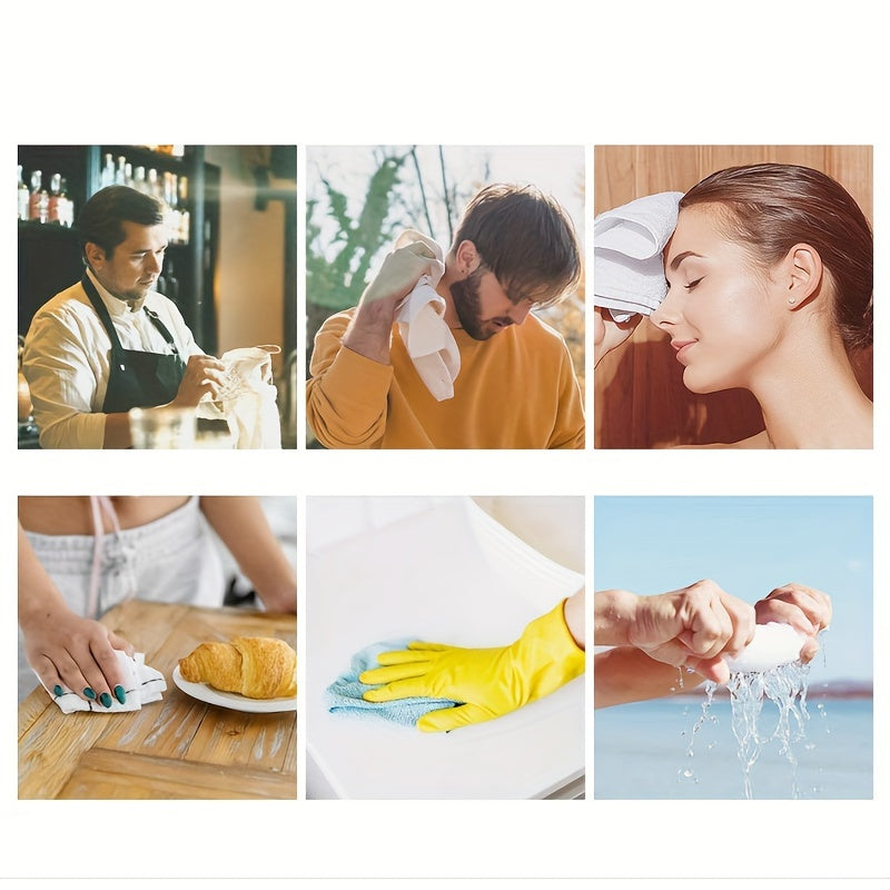 Striped Cotton Washcloth Set 4 Pieces Absorbent Small Towels for Bathroom