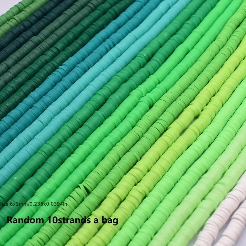 4800 Pieces of Handmade Polymer Clay Beads 12 Strands 6x1mm for Jewelry Making