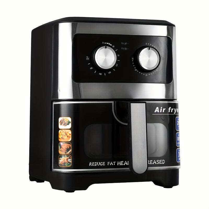 12L Stainless Steel Air Fryer Digital Controls Non-Stick Dishwasher Safe 8-Second Timer