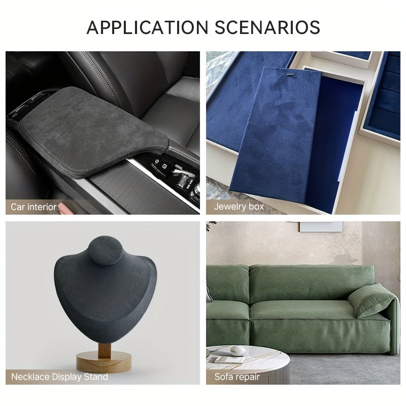 Large Self-Adhesive Velvet Fabric Solid Color for Jewelry Display and Car Interior Renovation