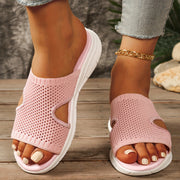 Women's Breathable Knit Slippers Lightweight EVA Indoor Outdoor Soft Comfortable Sandwich Sole