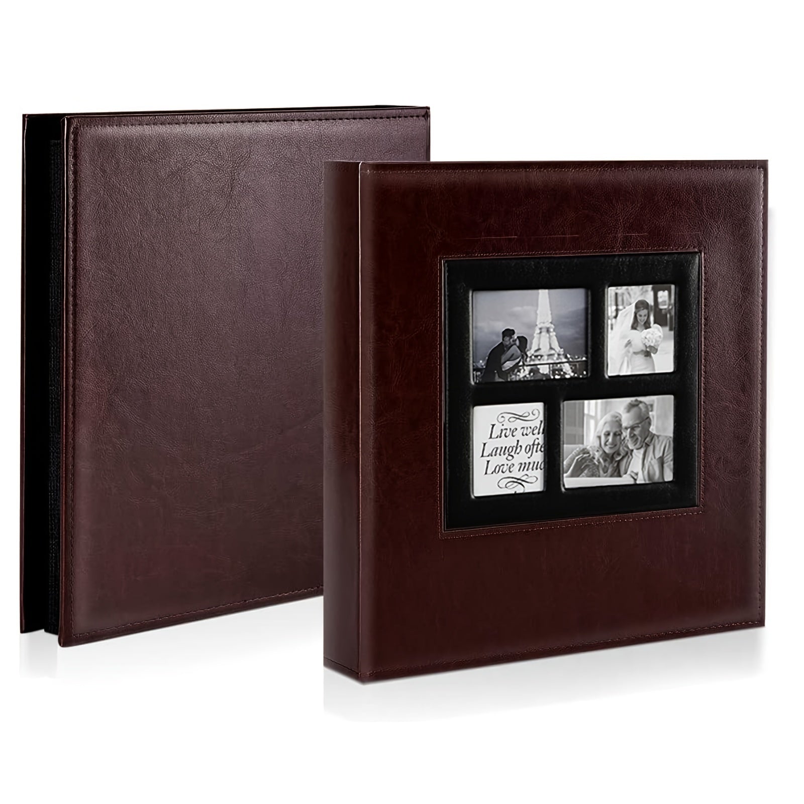 Faux Leather Photo Album Holds 500 4x6 Photos Family Wedding Travel Memory Book