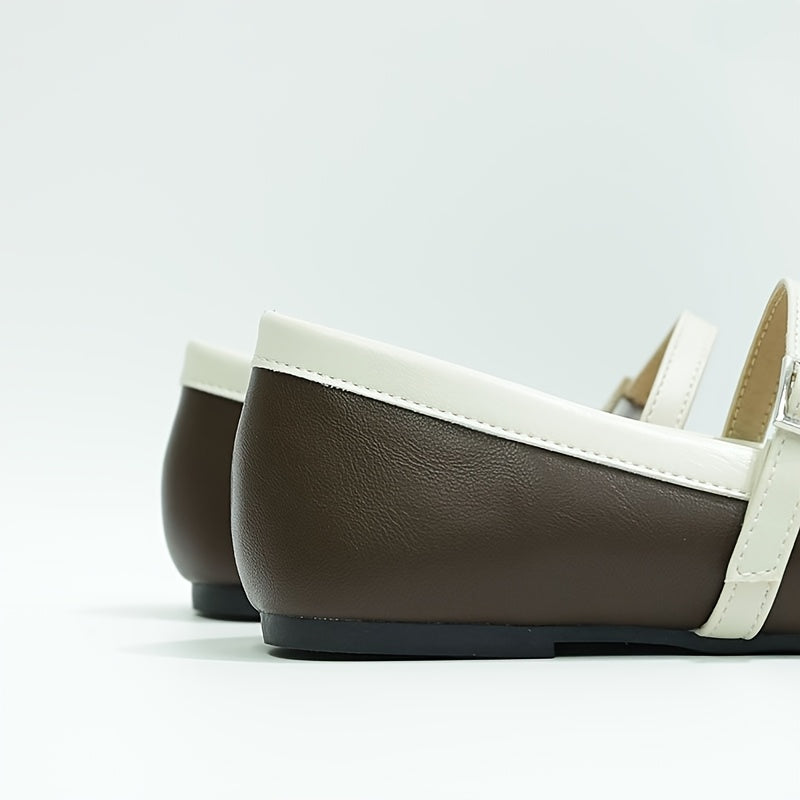 Women's Mary Jane Flats Synthetic Upper Square Toe All-Season