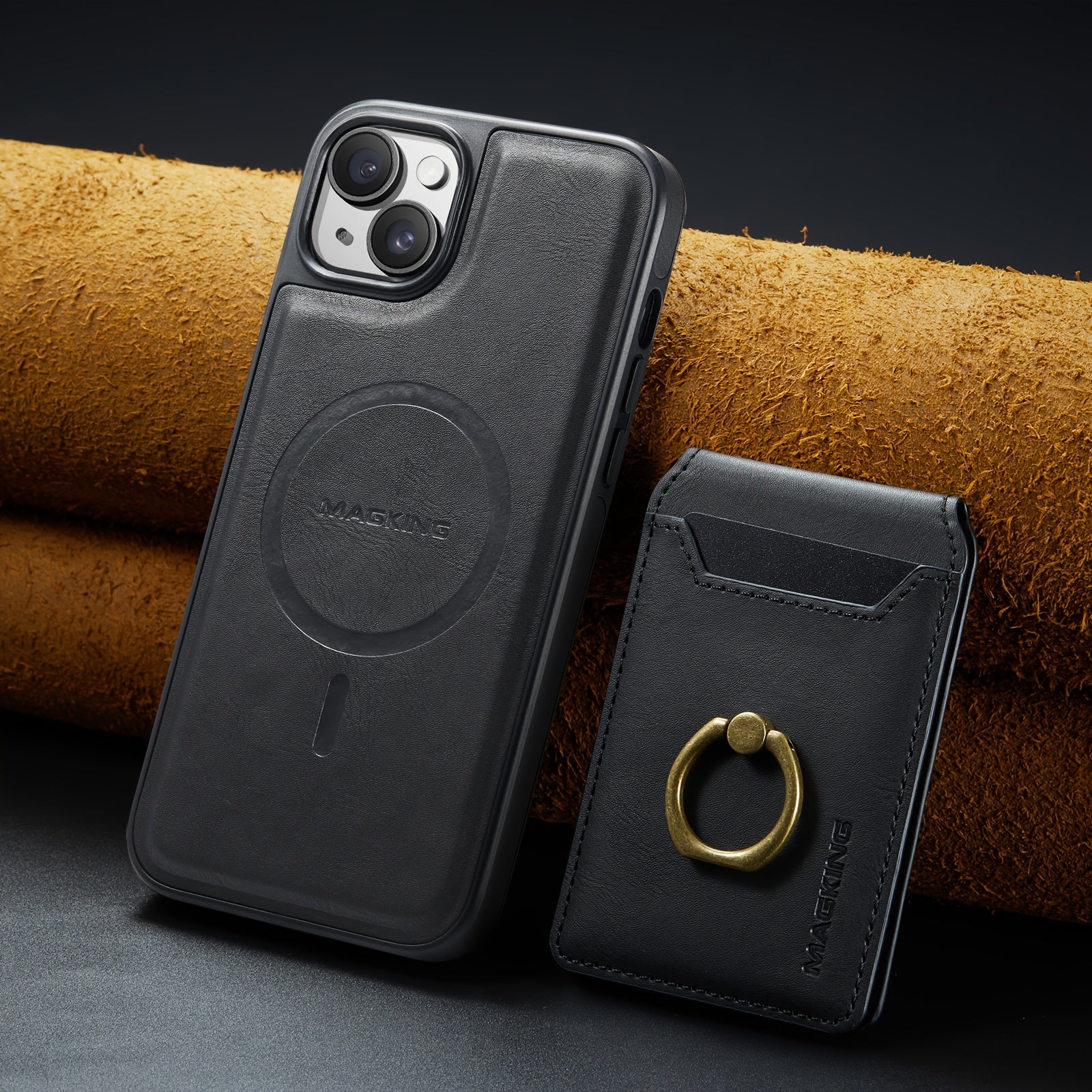 Detachable Faux Leather Phone Case with Magnetic Card Slots Kickstand RFID Blocking for iPhone 12-16 Pro Max Plus