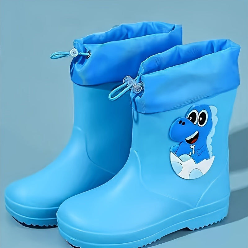 Children's PVC Cartoon Rain Boots Long Style for Boys and Girls Ages 14 and Under