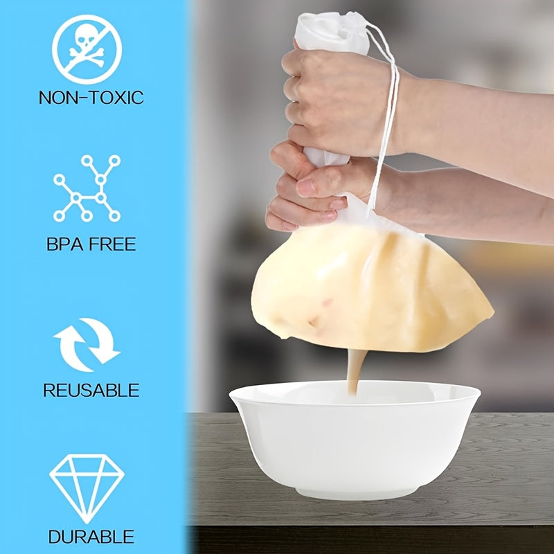 Set of 5 Fine Mesh Nut Milk Bags Reusable Strainers for Almond Milk Juice Coffee Tea