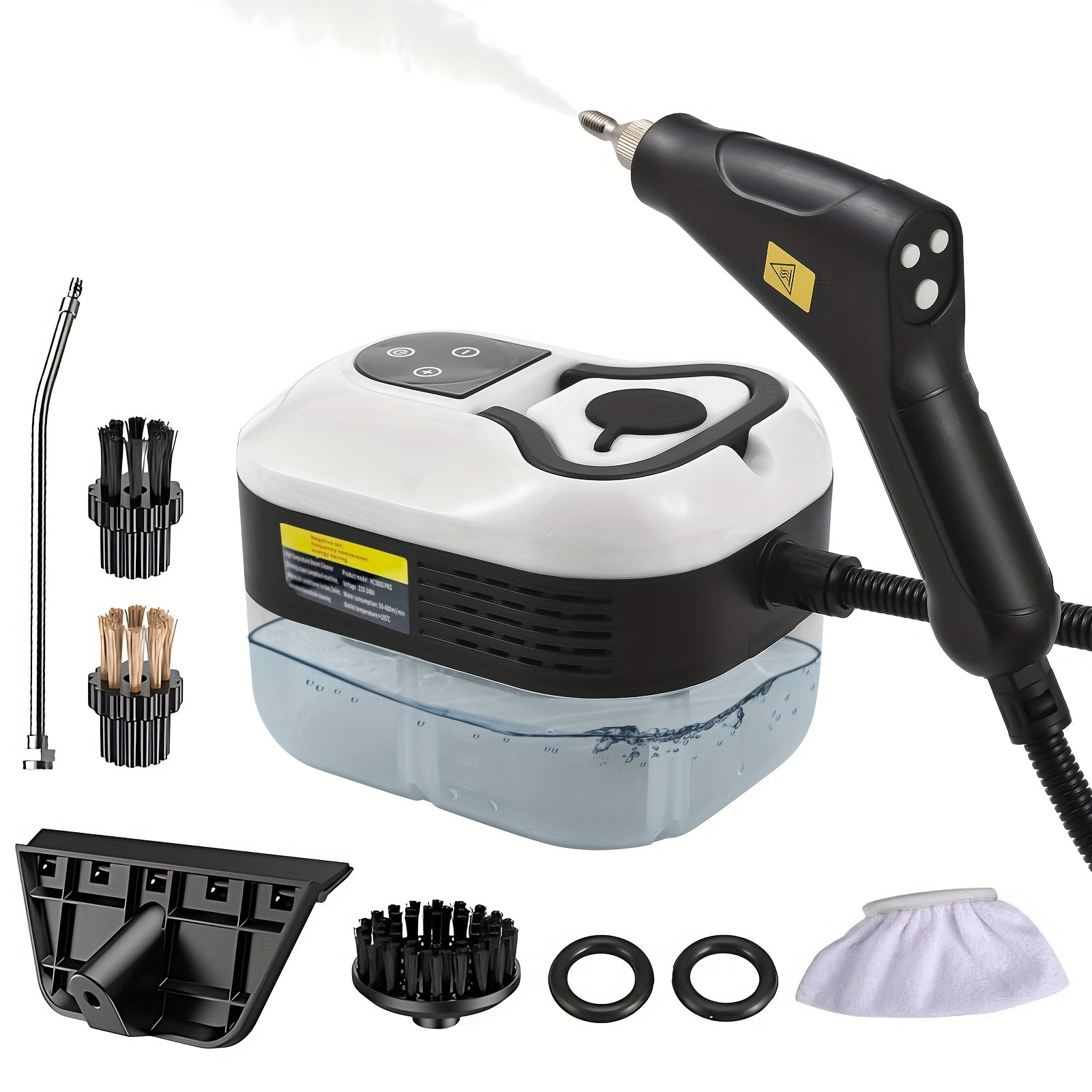 Handheld Steam Cleaner with 6 Accessories Touch Screen 105°C Deep Cleaning 1200ml Water Tank
