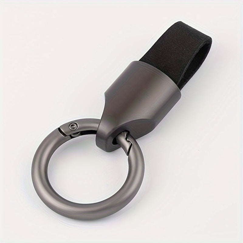 Genuine Leather Key Holder Zinc Alloy Car Keychain Short Anti-Lost Key Ring