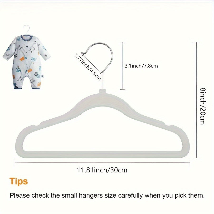 Set of 50 Non-Slip Baby Clothes Hangers with 360° Swivel Hook Velvet Infant Toddler Wardrobe Organizer