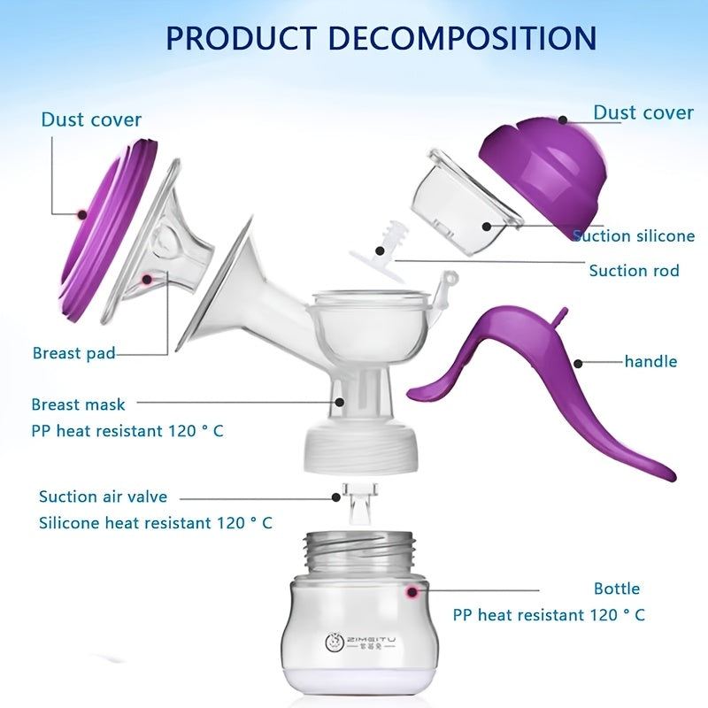 Silicone Manual Breast Pump for Breastfeeding Postpartum White