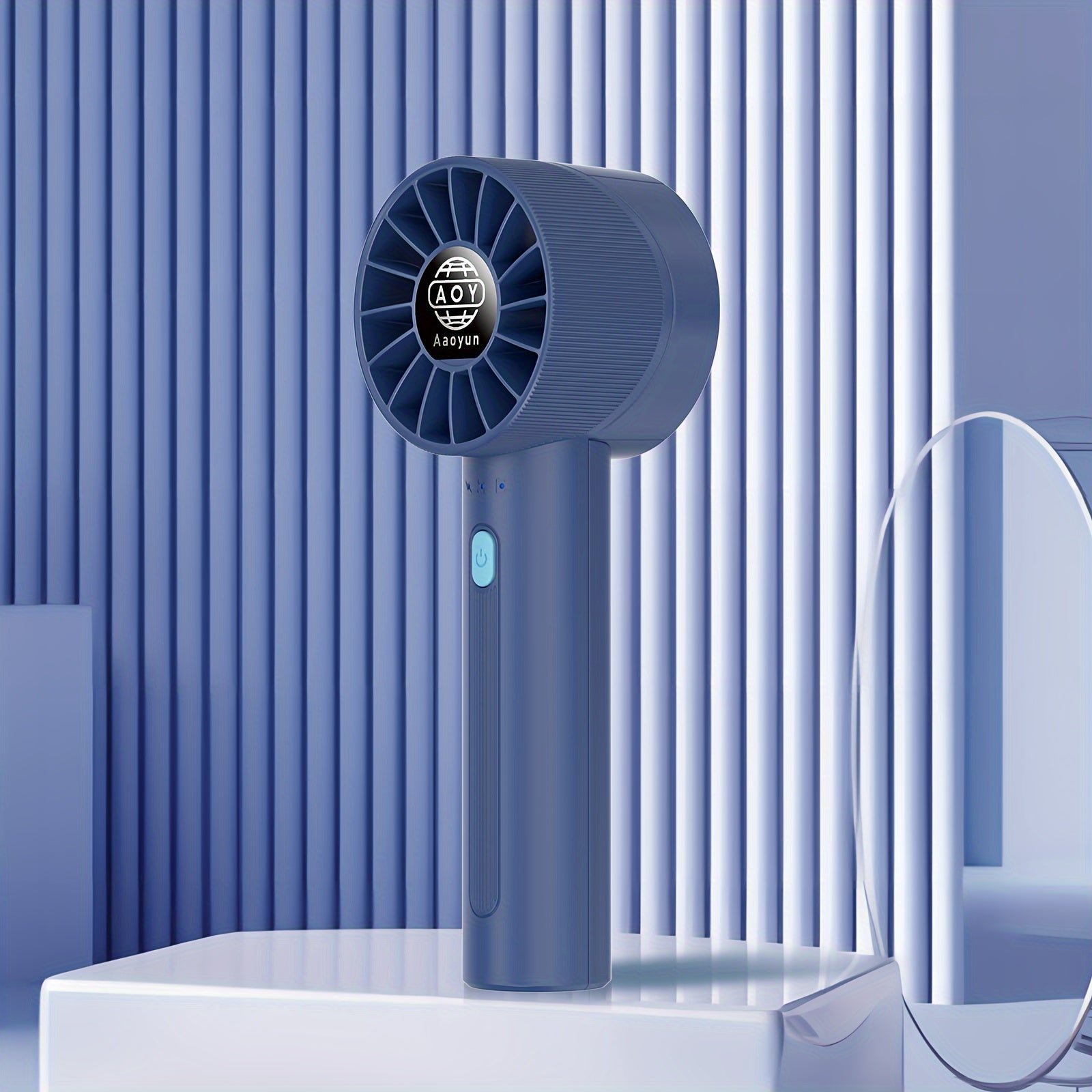 Rechargeable Mini Turbine Fan with USB Port, Portable Handheld Fan, 4 Speeds