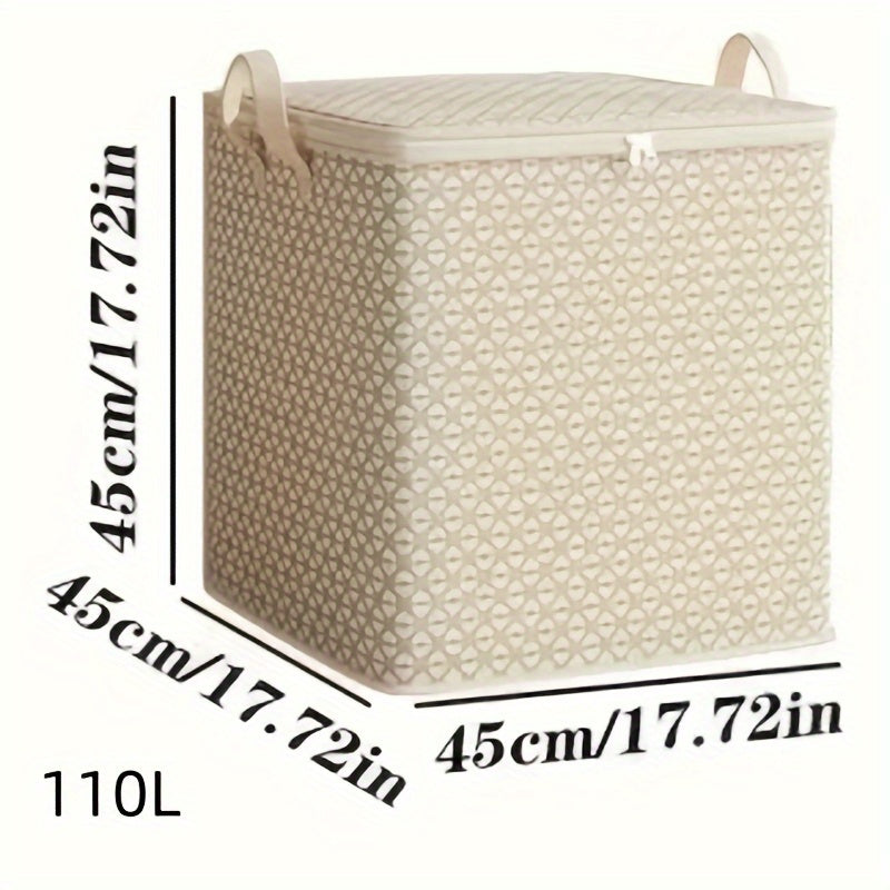 Large Plaid Storage Box with Handles and Double Zippers for Clothing Bedding and Moving