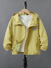 Kids Boys and Girls Hoodie Spring Autumn Letter Pattern Long Sleeve Zipper Jacket