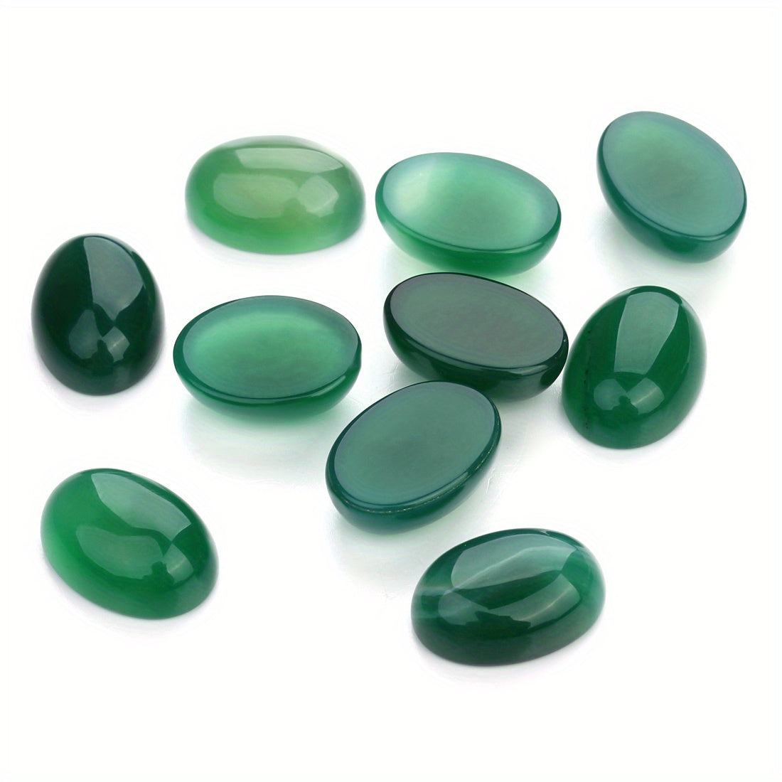 Set of 10 Natural Oval Agate Flatback Gemstone Cabochons 10x14mm 18x13mm for Jewelry Making