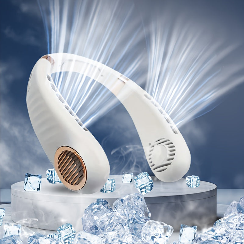 Rechargeable Wearable Neck Fan with 3-Speed Bladeless Personal Cooling Fan