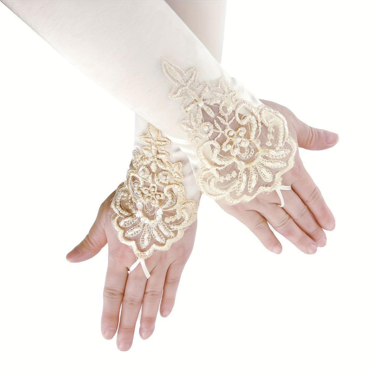 Ayollar uchun vintage satin barmoqsiz qo‘lqoplar, 2 ta paket, nafis elka uzunligi, opera, to‘ylar, Ona kuniga mos