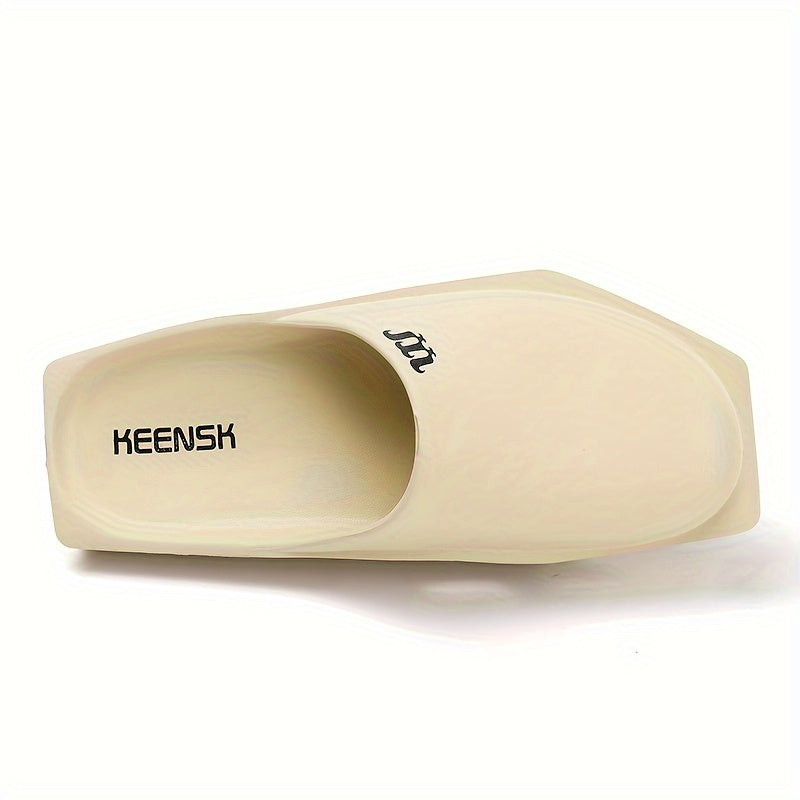 Men's EVA Slides with Alphabet Print Non-slip Thick Sole Indoor Outdoor Casual Sandals for Spring Summer Autumn