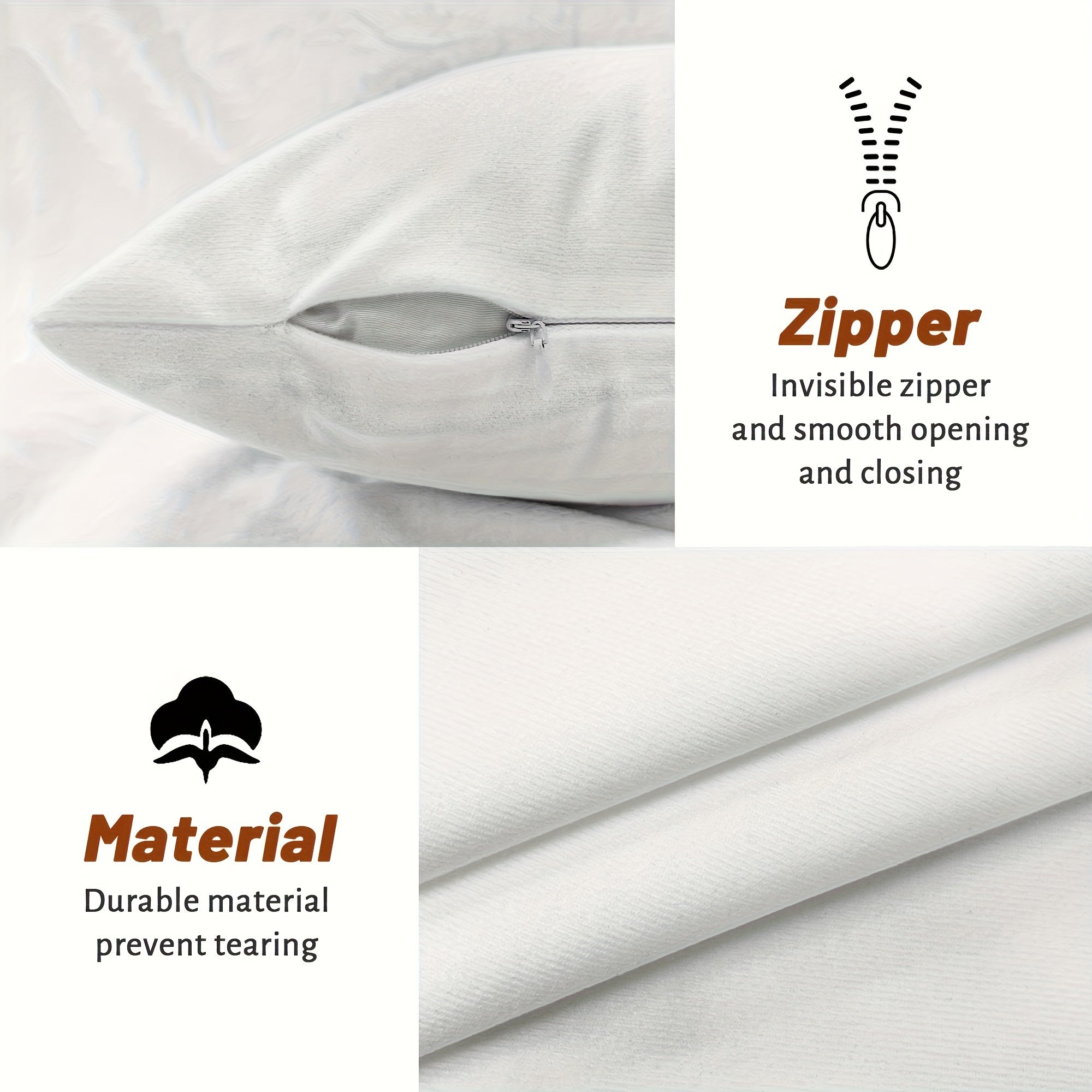 Velvet Decorative Pillow Covers Set 45.72cm Floral Butterfly White for Living Room Bedroom