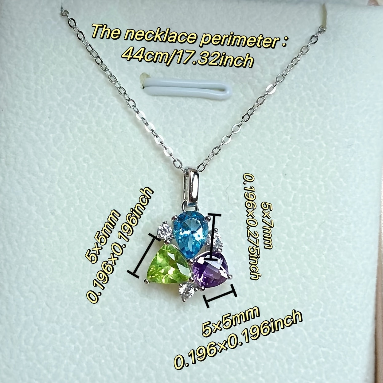 Qo'l bilan tayyorlangan Uch Rangli Qimmatbaho Toshlar Bilaguzuk - Topaz, Peridot va Amethyst - 925 Sterling Silver, Noyabr uchun Tug'ilgan Kuni Zargarlik Buyumlari, Qoplamasiz, Sevgililar Kuni Sovg'alari va Maxsus Tadbirlar uchun Ideal, Har Mavsumga Mos.