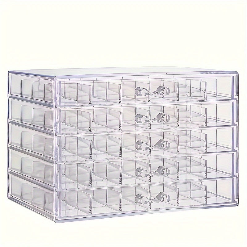 Transparent Jewelry Drawer Organizer Box with 120 Compartments for Rings Earrings and Necklaces
