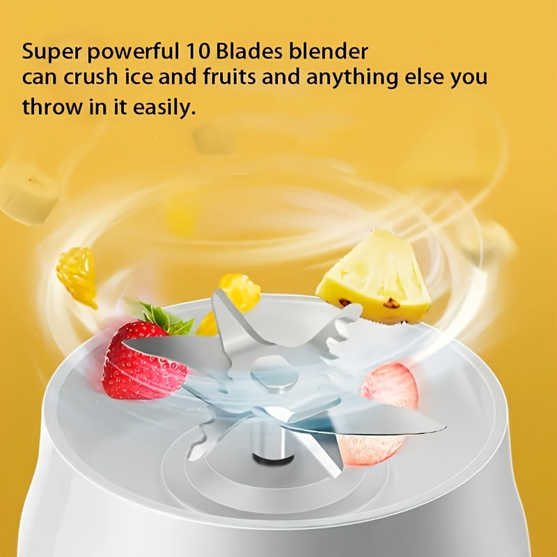 Portable Electric Juicer Set with Dual Cups Rechargeable USB for Travel and Home