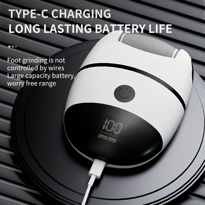 Электрическая щетка для ног с ЖК-дисплеем и 5 насадками для удаления омертвевшей кожи