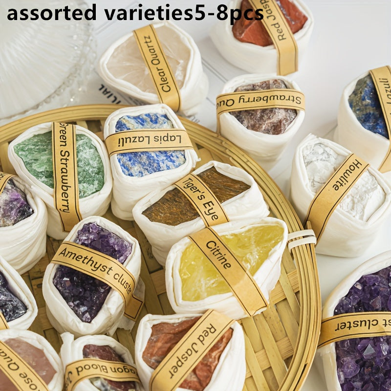 Kit de piedras preciosas de cristal natural para hacer joyería y decorar el hogar, varios tamaños