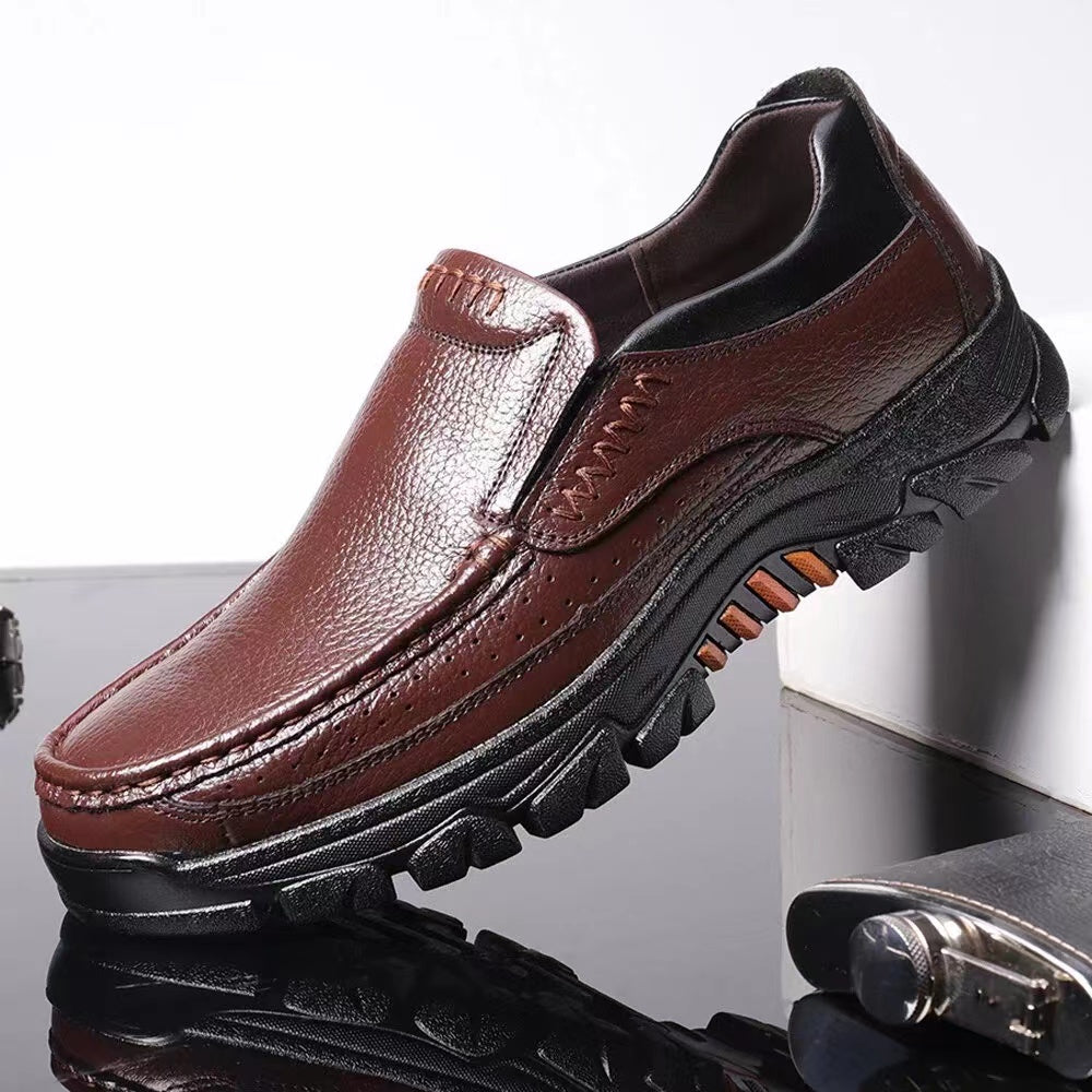 Men's Cow Leather Non-Slip Oxford Dress Shoes for Weddings Business Parties