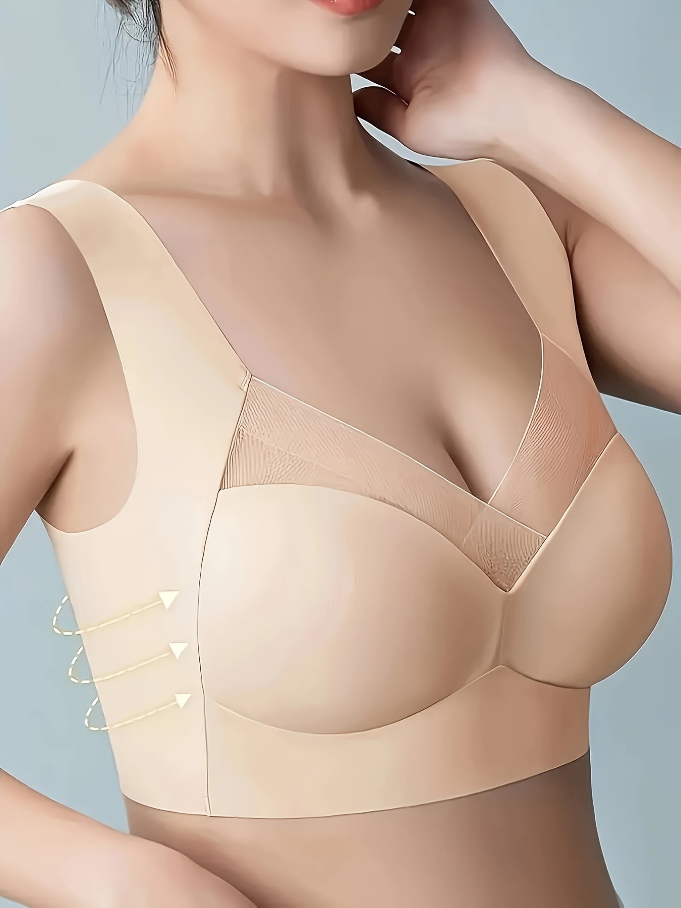 Adult Women's Bralette with Full Coverage and High Support Polyamide Mesh Fabric