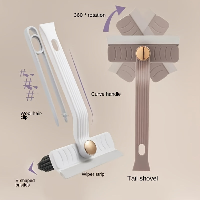 Multifunctional Rotating Gap Brush for Ceramic Tile Cleaning 4-in-1 Bathroom Scraper