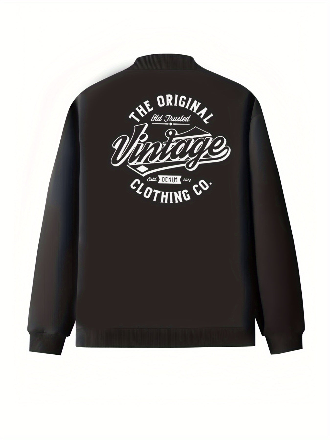 Women Plus Size Vintage-Inspired Baseball Jacket with Pockets and Letter Print