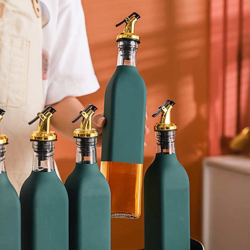 Set of Glass Olive Oil Dispenser Bottles with Pourers, Leakproof, Hand Wash