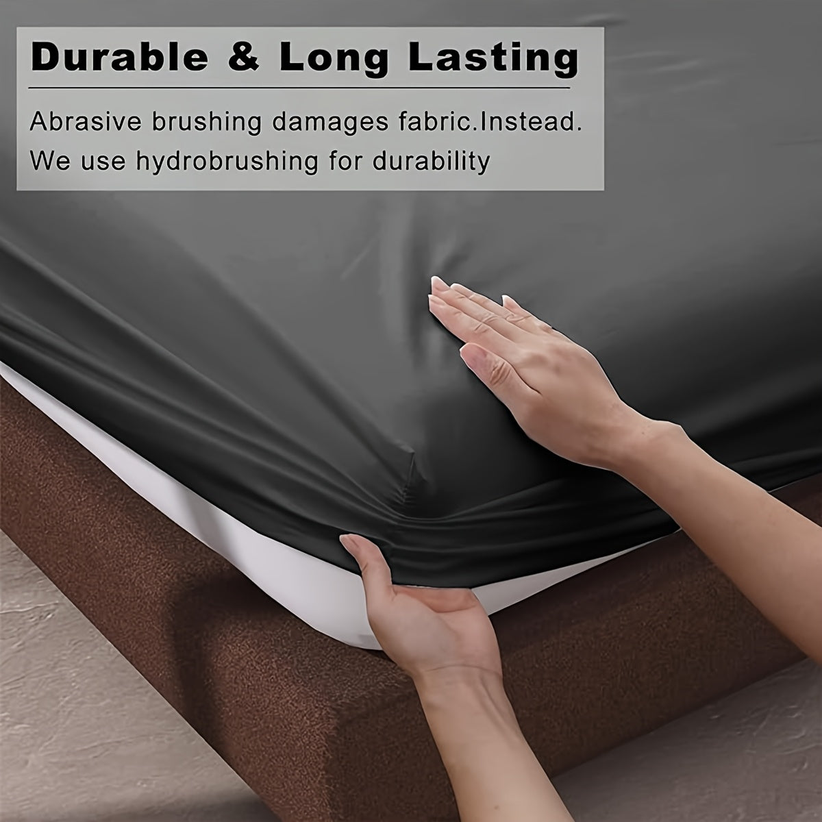 Yuqori sifatli 100% mikrofiberli qoplama, 35.56 sm chuqur cho'ntaklar, xavfsiz joylashish uchun elastik burchaklar, mashinada yuvish mumkin, rangsizlanishga qarshi qora kulrang - mehmonxona va uy to'liq o'lchamdagi karavotlar uchun mukammal.