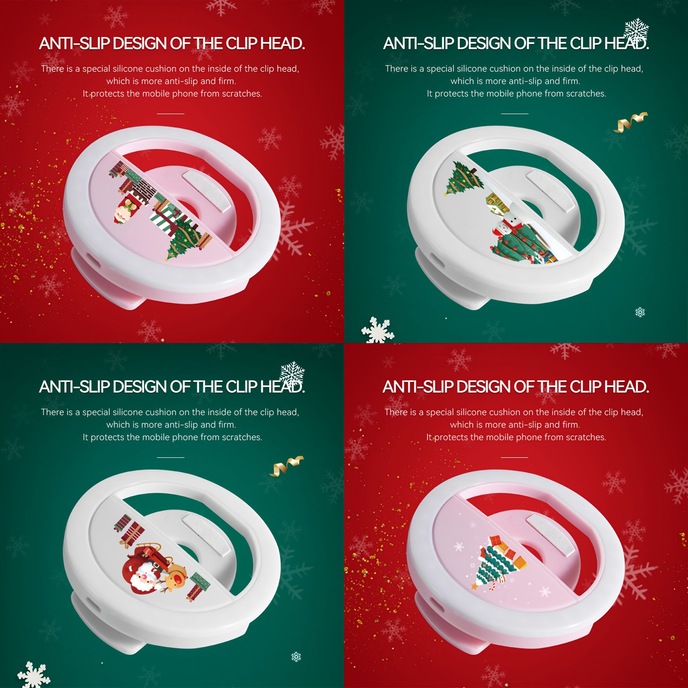 36 LED Selfie Ring Light USB Rechargeable Adjustable Brightness for Smartphone Makeup TikTok YouTube Pink White Blue Black