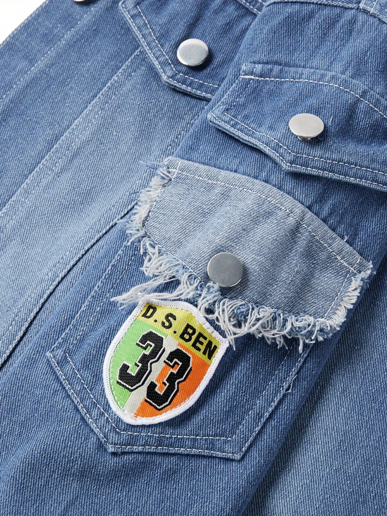 Hooded Denim Jacket for Kids with Cartoon Eagle Design Casual Fall Winter