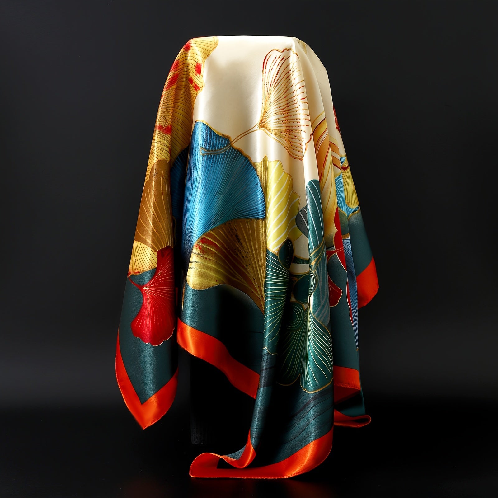 90x90cm kvadrat sharf yengil bosma polyester moda aksessuari quyoshdan himoya qilish uchun