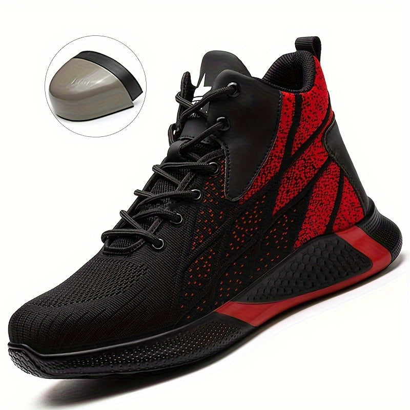 Women's High-Top Fashion Sneakers Steel Toe Puncture Resistant Breathable Upper