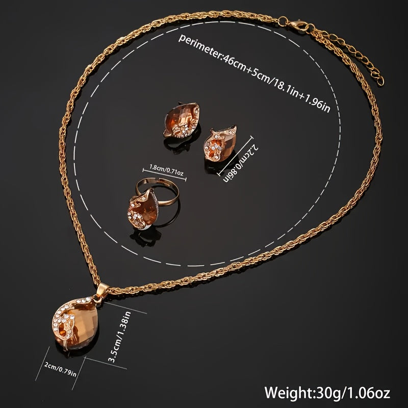 Set of 5 Quicksand Watches and Accessories for Women with Alloy Cases and PU Leather Bands