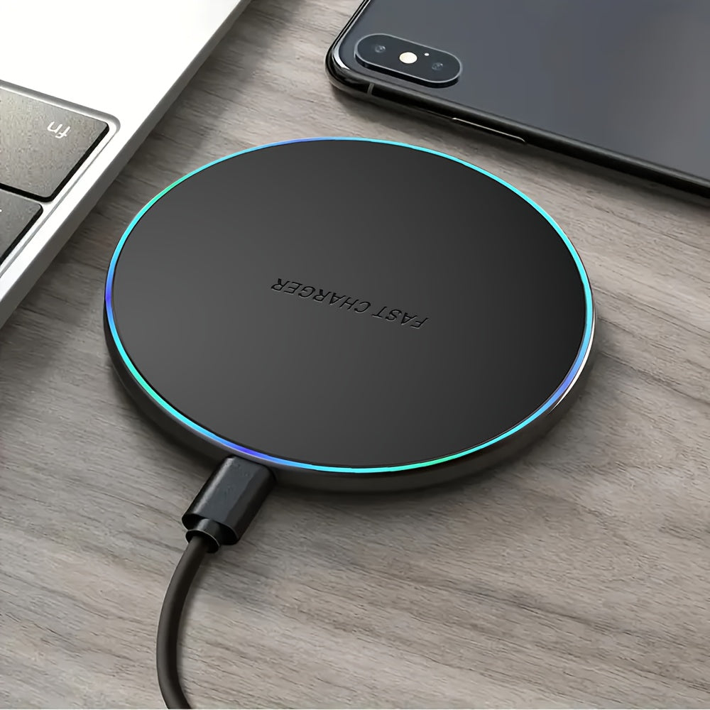 Wireless Charging Pad with USB-C and LED Indicator 15W Mobile Phone Charger