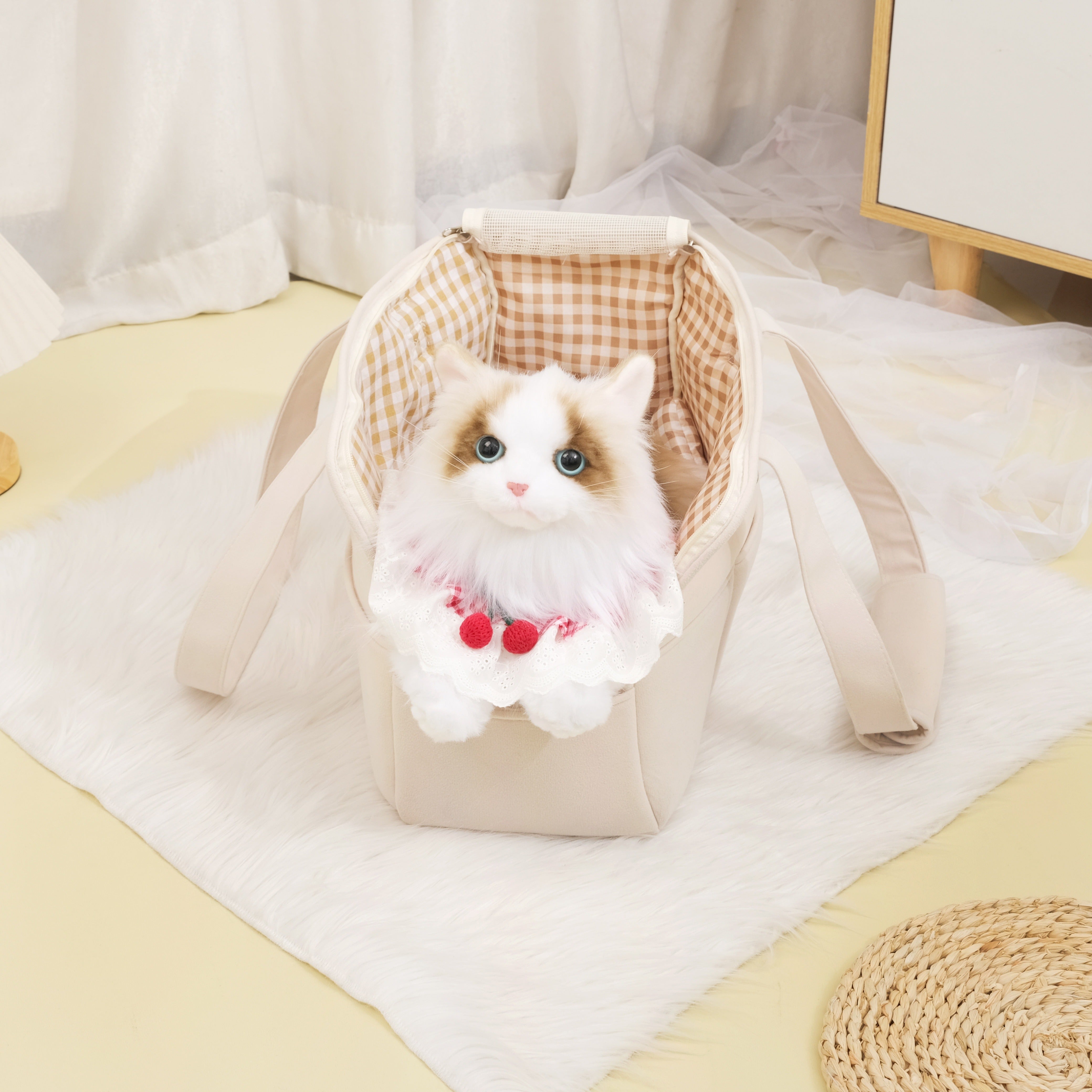 Breathable Pet Carrier Bag for Small Dogs Travel Shoulder Bag Polyester Lightweight