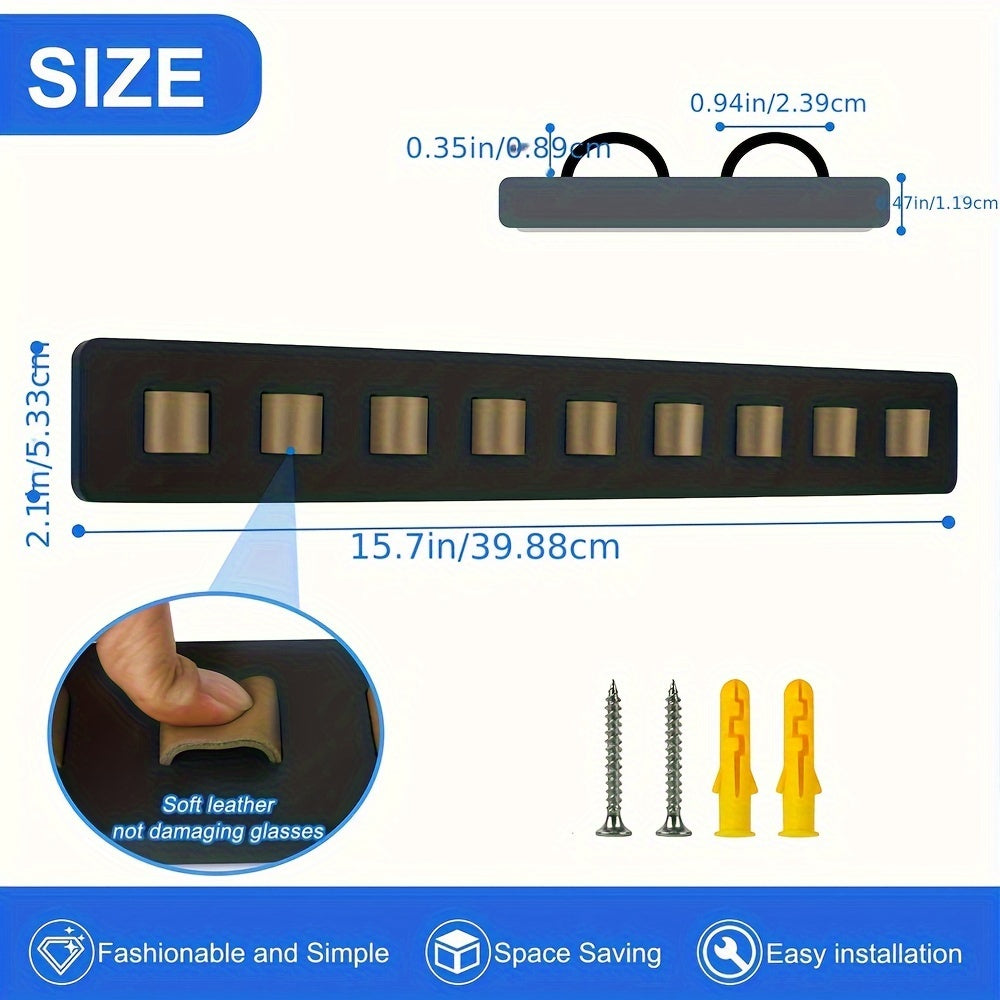 Wooden Wall-Mounted Glass Organizer Rack for Kitchen Storage