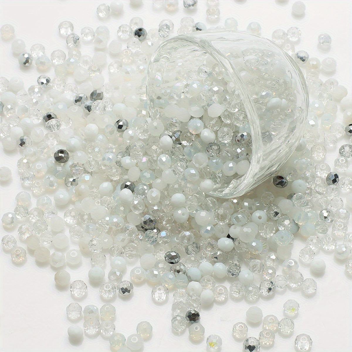 500 piezas de cuentas de vidrio plano de 3 mm de colores mezclados para hacer joyería y arte de uñas