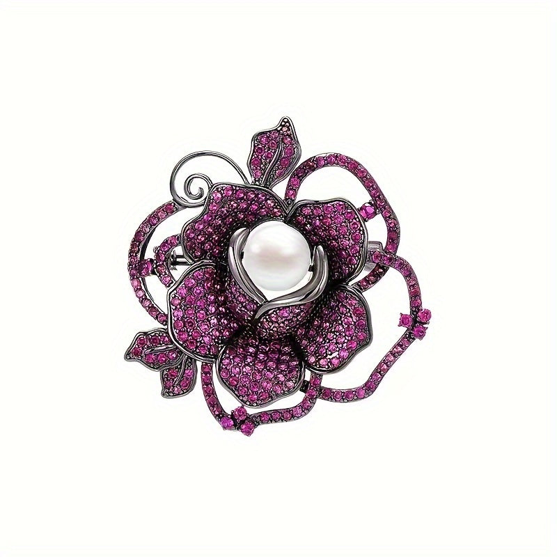 Ayollar uchun zargarlik buyumlari Zamonaviy Camellia brosh pin sun'iy marjon bezaklari