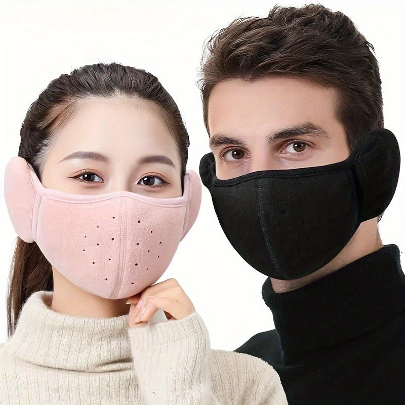 Unisex Winter Thermal Face Mask with Earmuffs Cold-Proof Breathable Cycling Mask