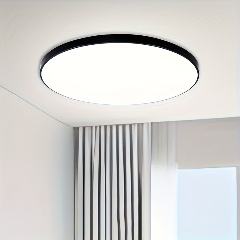 Ultra-Thin Round LED Ceiling Light Black White for Living Room Bedroom Kitchen