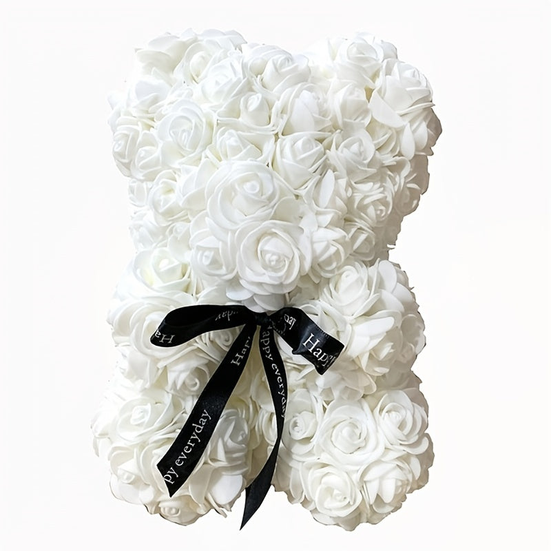Foam Flower Rose Bear Gift for Valentine's Day Mother's Day Weddings Anniversary 17x23cm
