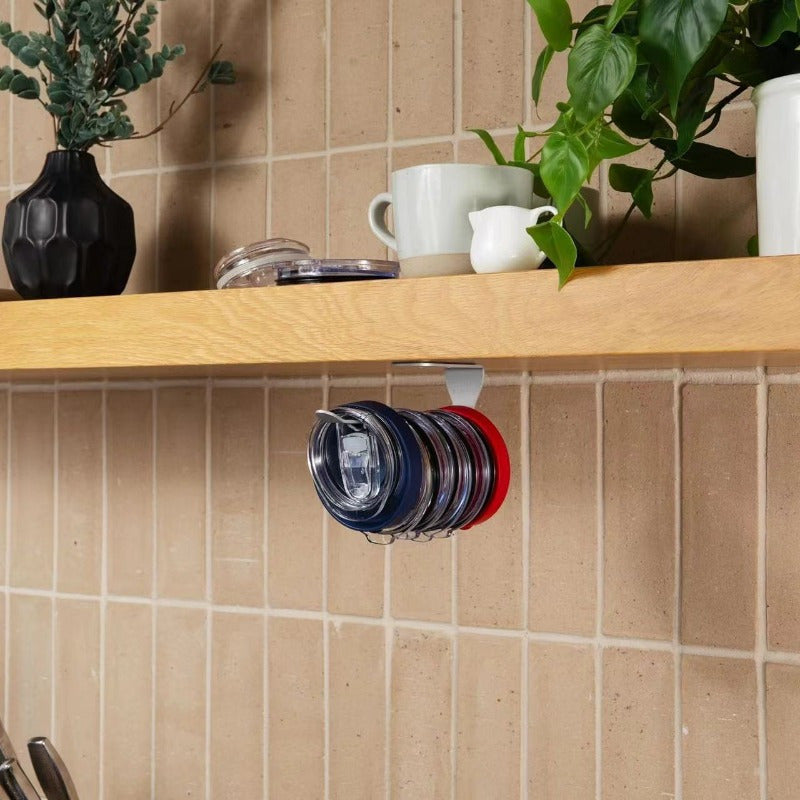 Wall-Mounted Kitchen Water Bottle Cap Rack No Holes Storage Organizer