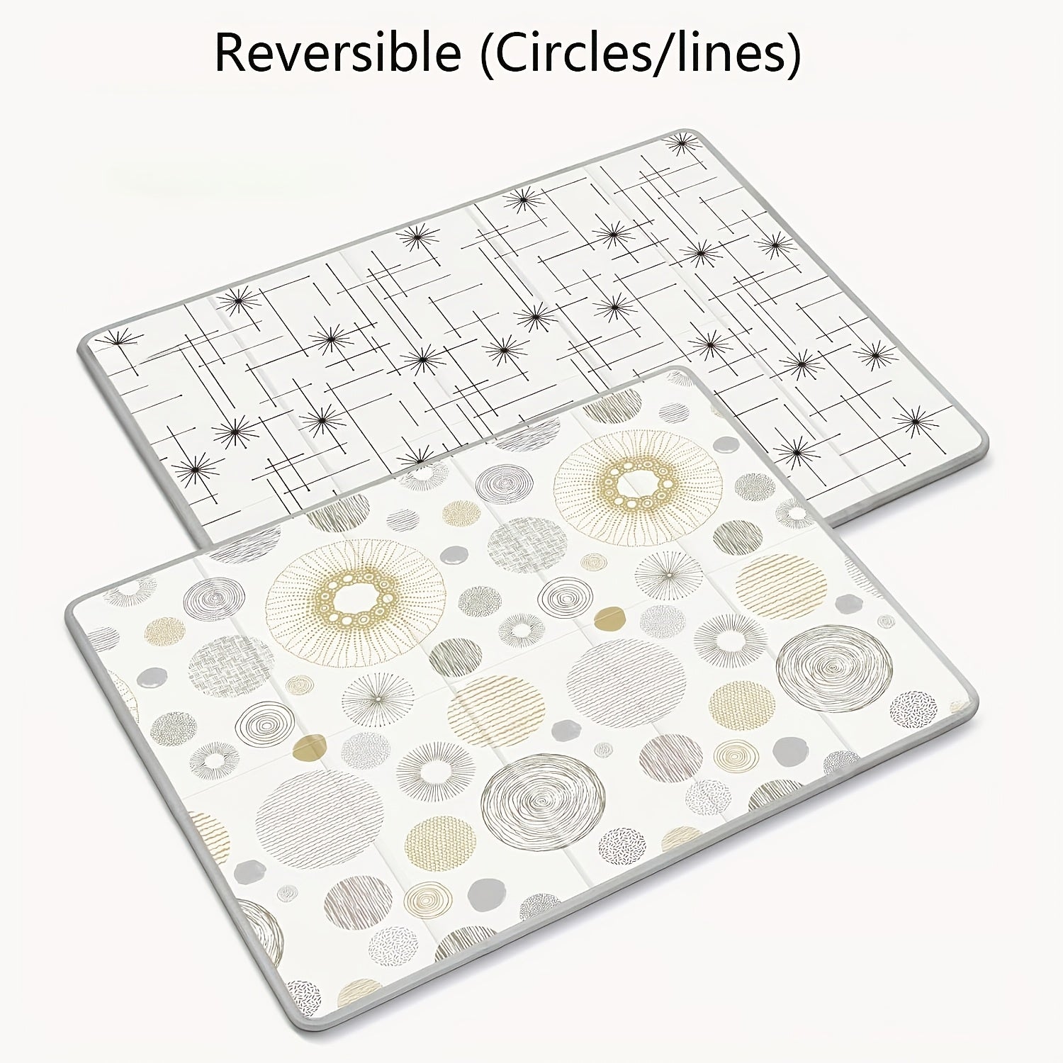 Foldable Play Mat 127cm x 127cm with Thick PE Material and Sturdy Edges for Kids Indoor Outdoor Use