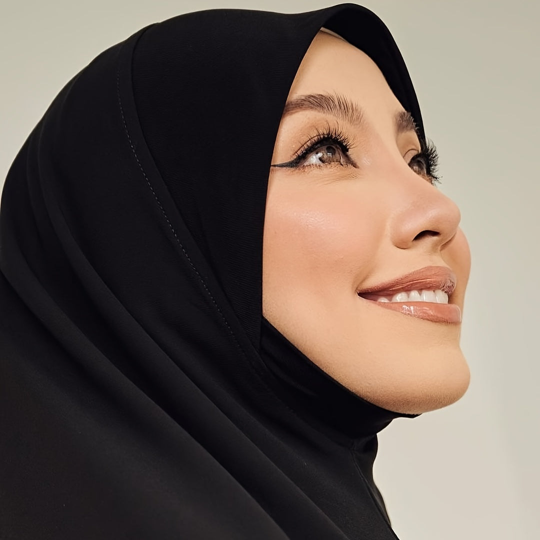 Women's Instant Hijab Solid Color Breathable Polyester for Outdoor Activities