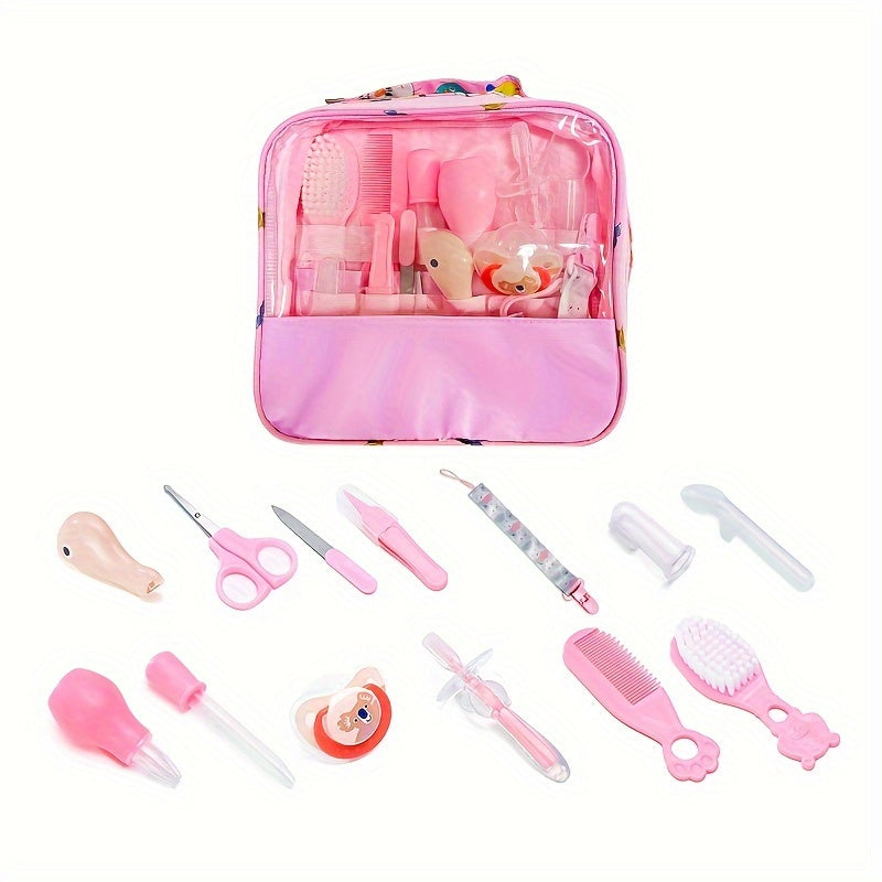 13-Piece Baby Grooming Kit Pink or Blue with Nasal Aspirator and Tongue Cleaner